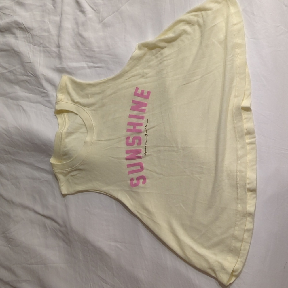 Spiritual Gangster Yellow Tank Top with Pink 'SUNSHINE' Print